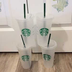 Starbucks 26 oz (4) Plastic cold to go cups